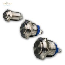 Taster selbstrückstellend Edelstahl 12mm 2 Pin kV