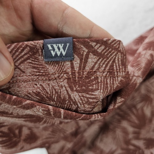 Matte Grey Polo Mens Extra Extra Large Red Palm Leaf All Over Print Hawiian Golf - Picture 8 of 12