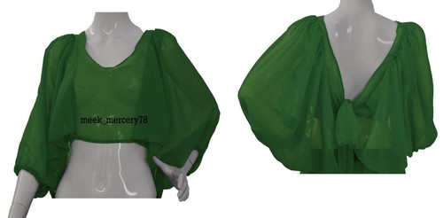 Self Tie Crop Top Belly Dance Chiffon Western Ruffle Crop Top One Size C33 - Picture 11 of 36