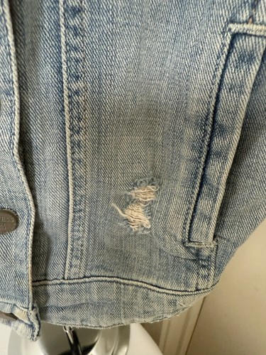 Vtg Guess Distressed Light Wash Denim Vest w/ Embroidered Tiger Back Design XS - Picture 4 of 9