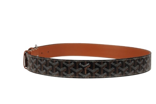 Cinturón Goyard Para Hombres Florida Talla 100 33 34 Negro Goyardine Lona Cuero 5 Agujeros - Imagen 11 de 16