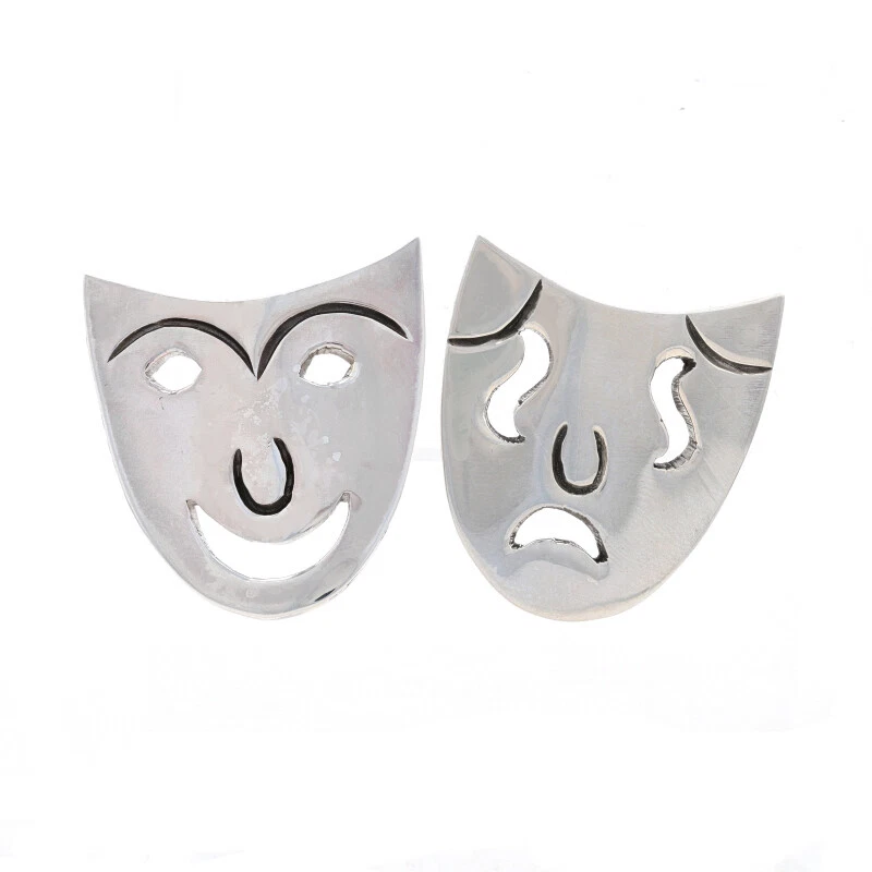 Sad face earrings deals