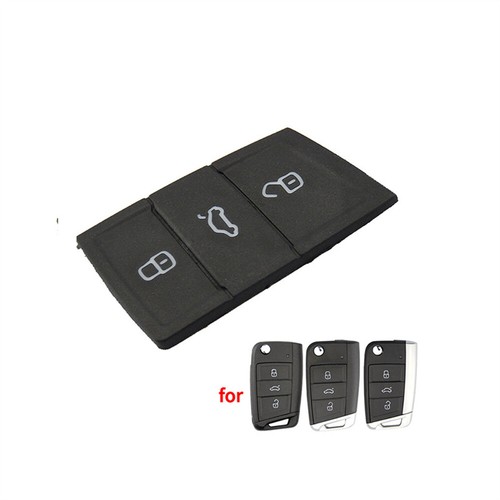 3Button Replacement Remote Key Rubber Pad Fob Case For Golf 7 Tiguan - Picture 3 of 7