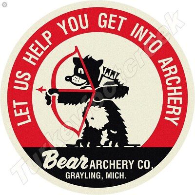 BEAR ARCHERY GRAYLING,MI  18'' ROUND METAL SIGN