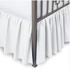 Solid White 700 TC Cotton Dust Ruffle Bed Skirt Open Corner US Bed-Size n Drop