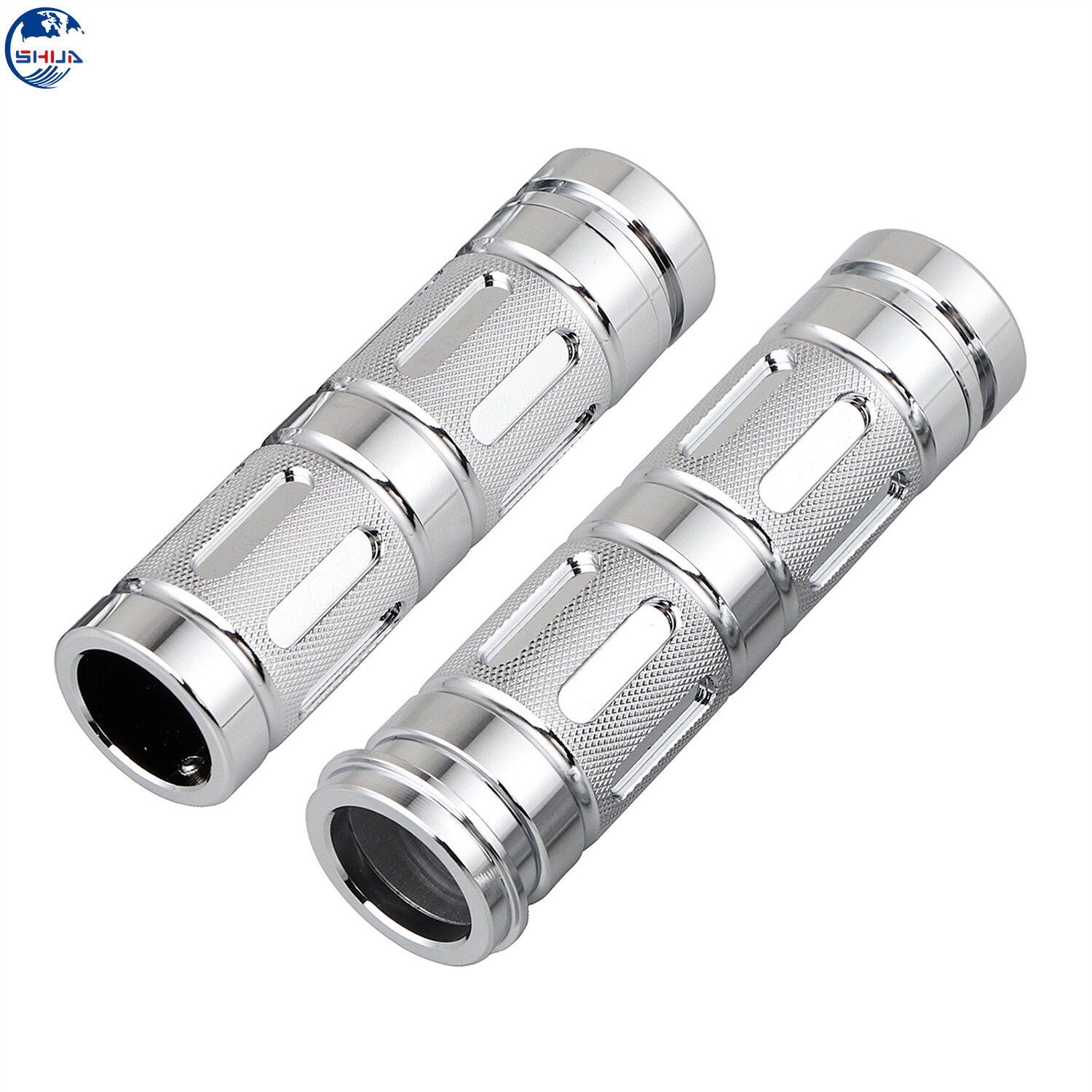 1" Chrome Electronic Throttle Hand Grips Handlebar Fit For Harley Touring 08-23