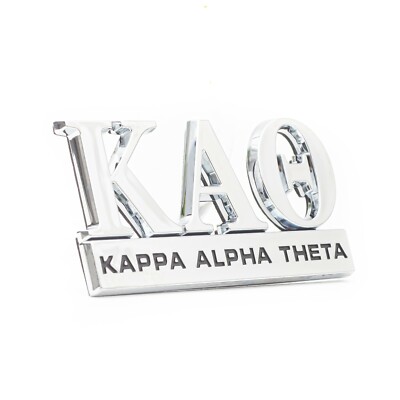 Kappa Alpha Theta Chrome Sorority Car Emblem - (4.2'' x 2'') - EliteAuto3K
