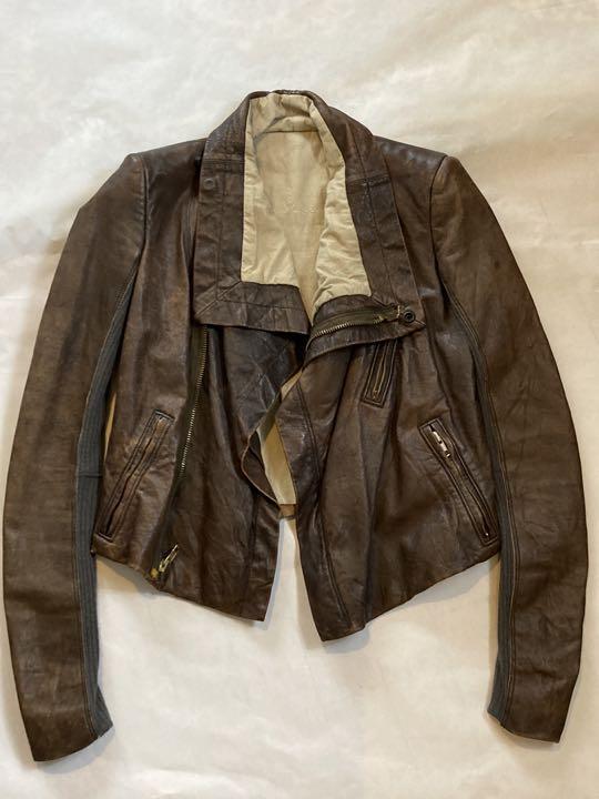 Rick Owens Leather Jacket Size SS Brown Cowhide Pockets