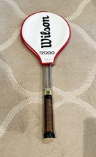 Vintage 70's WILSON T2000 Tennis Racket Leather Grip w/ Original Cover 4-3/8"