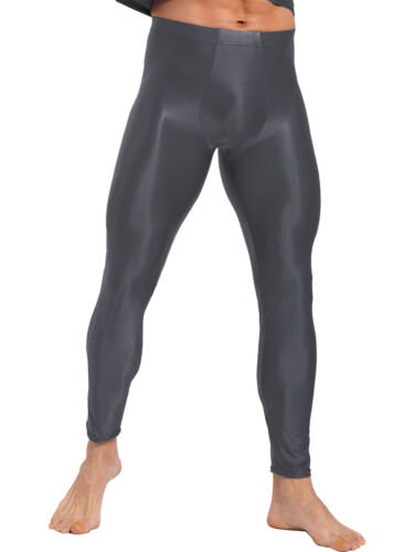 Pantaloni Uomo Lucidi a Compressione Lucidi Elasticizzati Allenamento Sportivi Collant Pantaloni - Foto 86 di 114