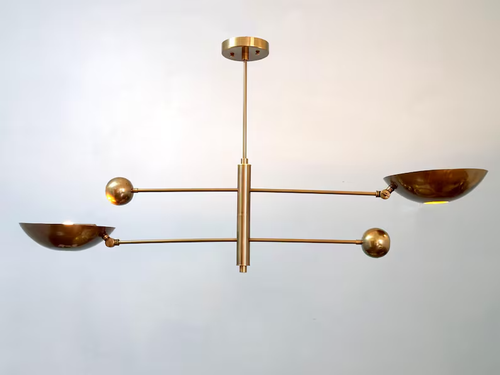 2 Pendant Light | Mid Century Modern Antique Brass Sputnik Chandelier Light - Picture 6 of 10