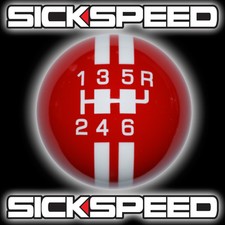Red Rally Stripe Shift Knob For 6 Speed Short Throw Shifter Selector 10x1.25 A Red Rally Stripe Shift Knob For 6 Speed Short Throw Shifter Selector 10x1.25 A
