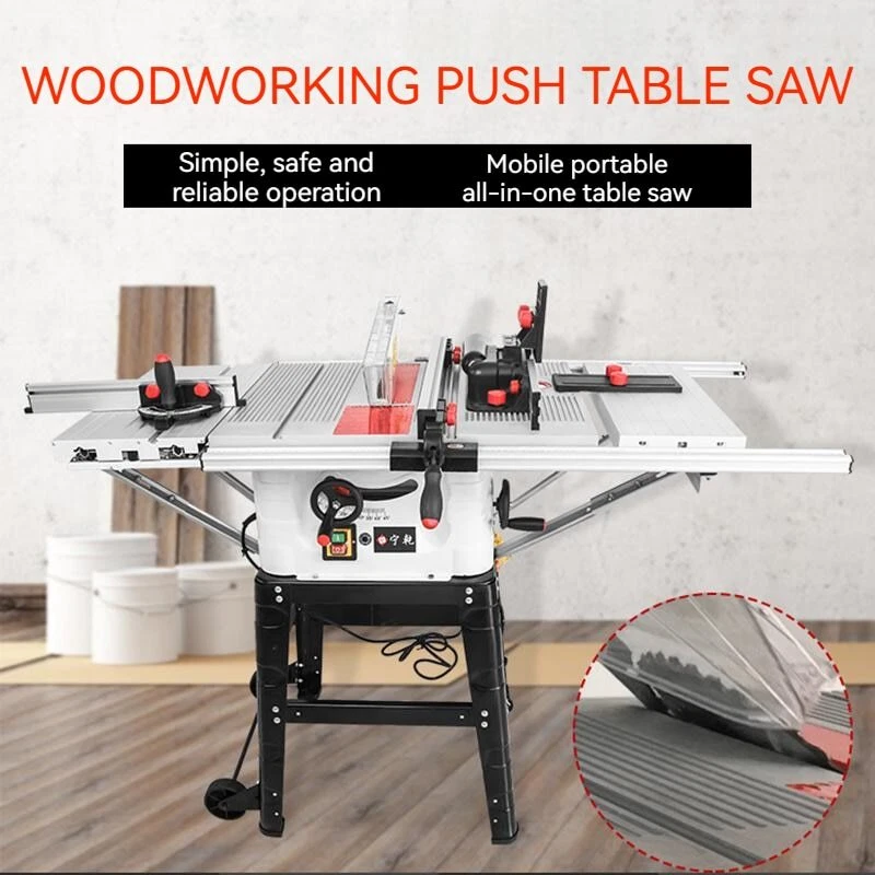 220V 10 Inch Woodworking Table Saw Multifunctional Household Sliding