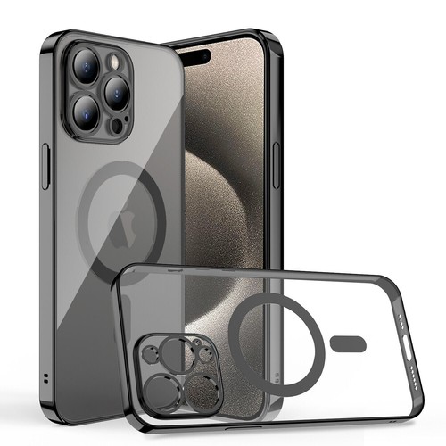 Apple iPhone 16 15 14 Plus Pro Max SE Clear Slim Plating MagSafe Case Cover - Foto 6 di 10