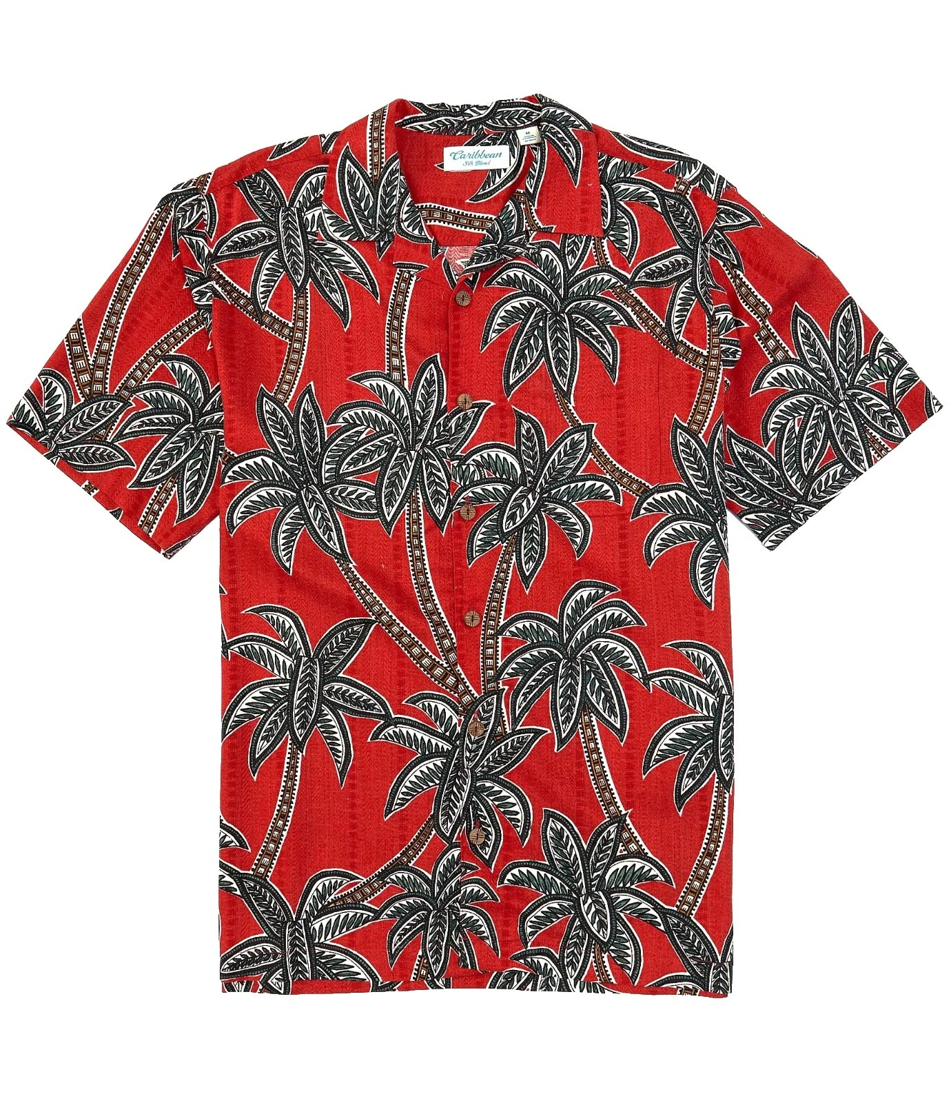 Camisas para hombre Caribbean Joe de seda floral hawaiana informales abotonadas