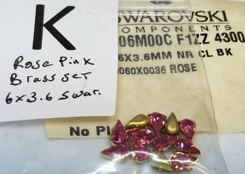 Vtg Loose 6x3.6mm & 6x4mm in Brass Swarovski Pear Rhinestone Jewelry Repair 6000 - Picture 16 of 63