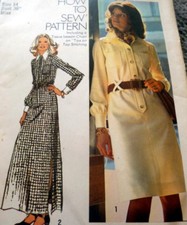 LOVELY VTG 1970s DRESS Sewing Pattern 14/36
