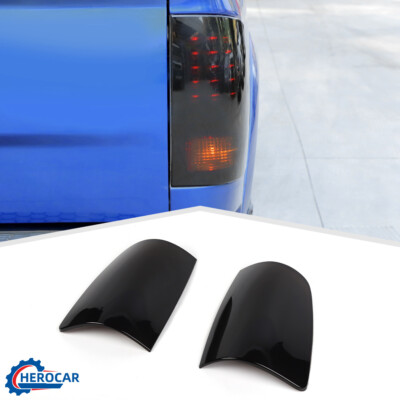 Smoked Tail Light Lamp Guard Covers Cap ABS Overlay Trim For Dodge Ram 2009-2018