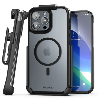 iPhone 15 Pro Max Belt Case with Holster Clip (Compatible with MagSafe) Clear