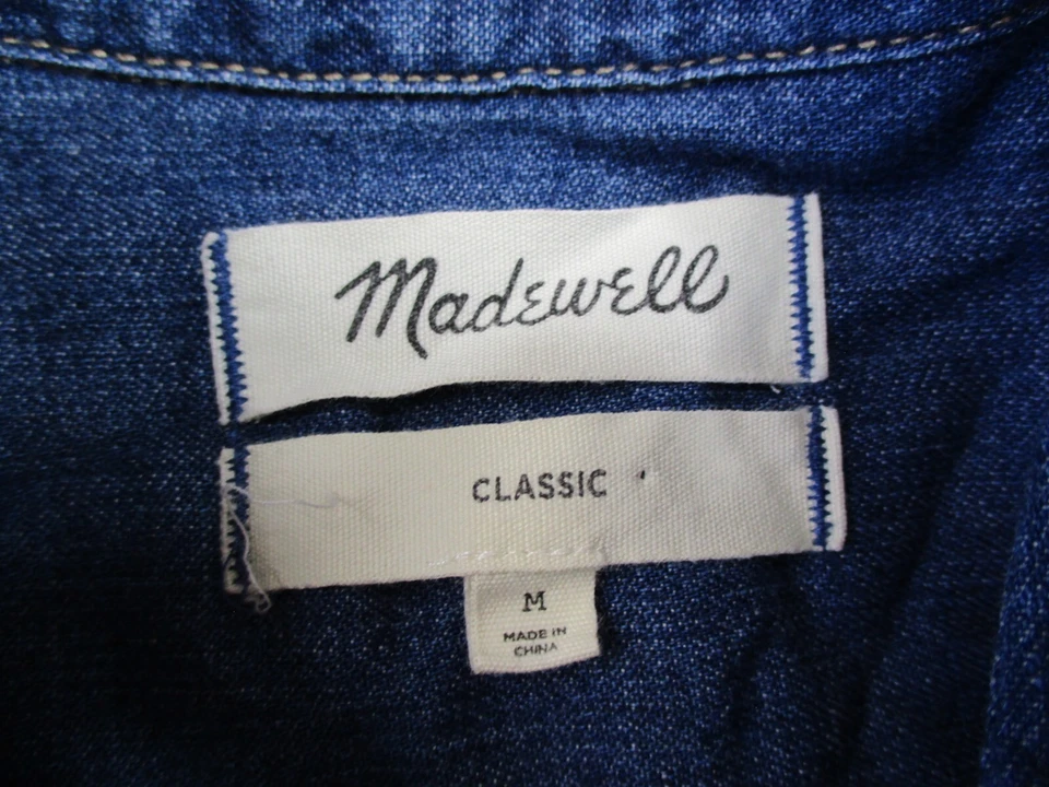 Camisa Madewell Mujer Mediana Azul Denim Clásica Ex Novio en Lavado Kylemore Foto 4 de 4