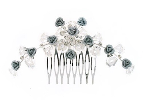 Chanel Silver Metal Rhinestone Hair Pins/Hair Clips 2Pcs Set  display picture 1
