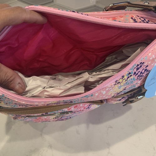 Lily Bloom Triple Section Optic Dot Blush Handbag Shoulder Bag Brand New!! - Picture 7 of 8