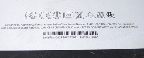 Apple iMac A1418 Main Power Board - Picture 3 of 3