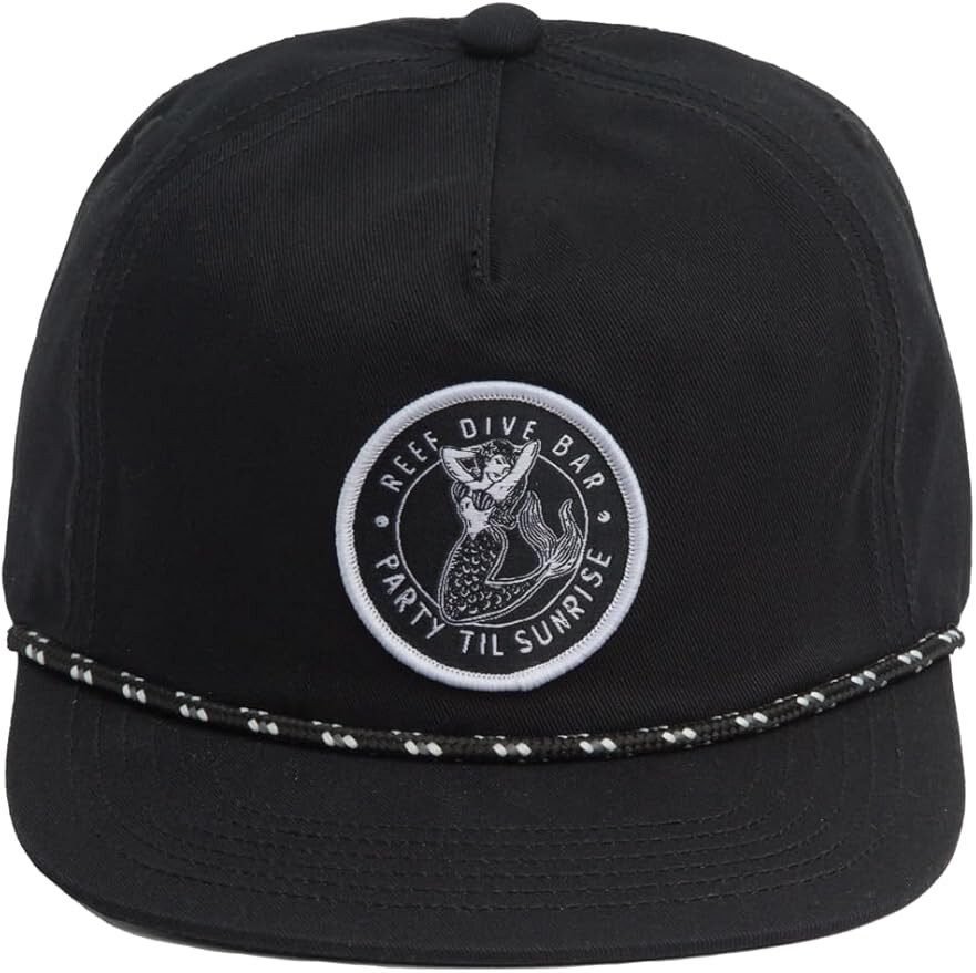 Мужская саржевая шляпа REEF SnapBack черного цвета, один размер
