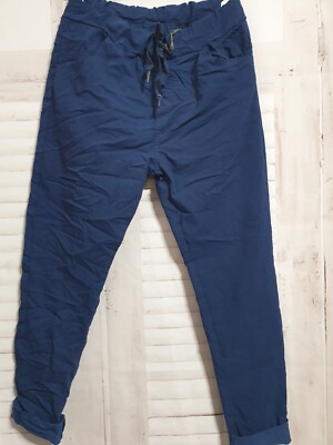 Damen Italy Joggpants Hose stretch uni Sommer/Herbst+NeonfarbenGr.38-42
