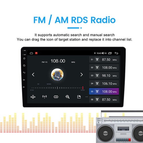 8 Core 10.1" Android 13.0 Car Stereo Radio Head Unit GPS Navi BT-5.0 DSP Carplay - Picture 8 of 16