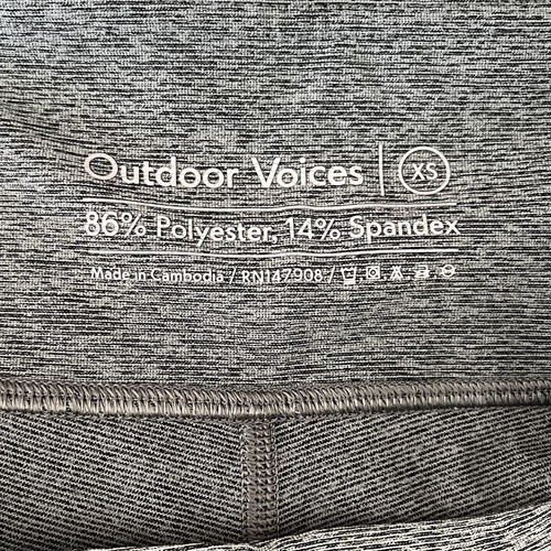 NWOT Outdoor Voices 7/8 Springs Leggings Tricolor Colorblock Gray Size XS - Picture 2 of 3
