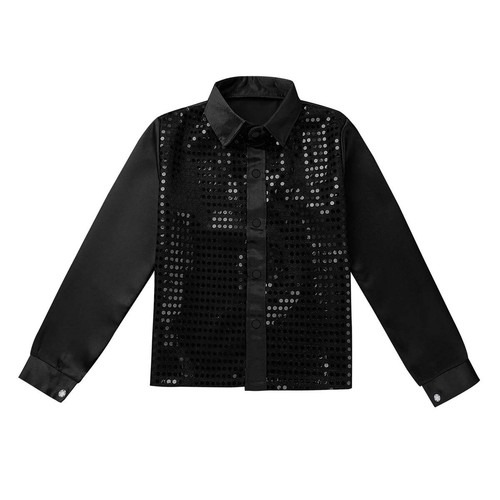 Kids Boys Tuxedo Jacket Coat Wedding Party Shiny Sequin Blazer Formal Costume - Picture 23 of 48