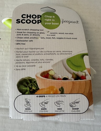 NEW Crate & Barrel Prepara Chop Scoop Salad Chopper Non Scratch Tool Green&White - Picture 2 of 3