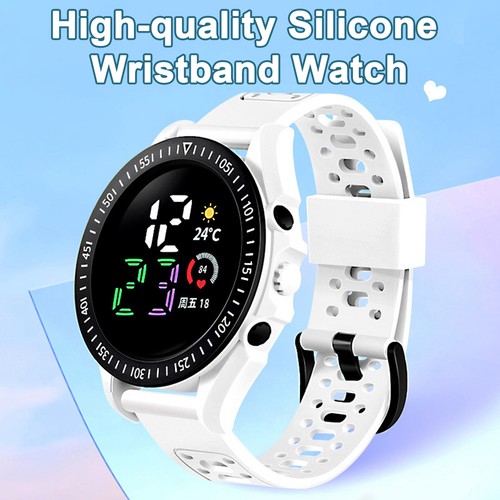 Date Code Display Watch Kids Led Digital Sports Watch Waterproof Silicone Band