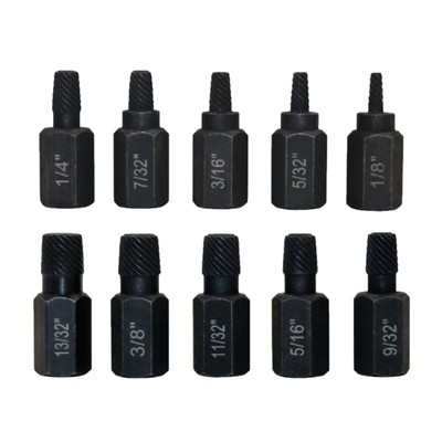 10 Pcs Damaged Screw Extractor Drill Stripped Screw Remover Bolt Extractor Set
