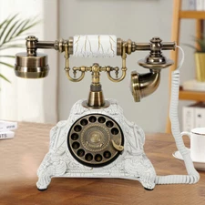 Rotary Vintage Style Antique Telephone Corded Retro Dial Phone Home Office Desk