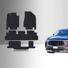 ToughPRO Floor Mats + 3rd Row (2nd Row Bench) Black For Infiniti QX60 2022-2026