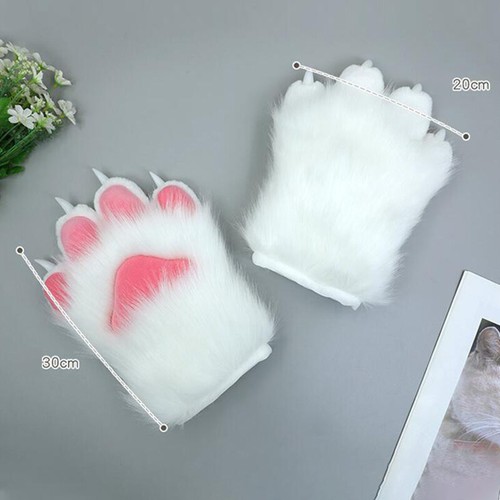 1 Paio Guanti Unghie Zampa Pelosa Guanti Cosplay Peluche Animale Orso Unghie Artigli Guanti - Foto 4 di 18