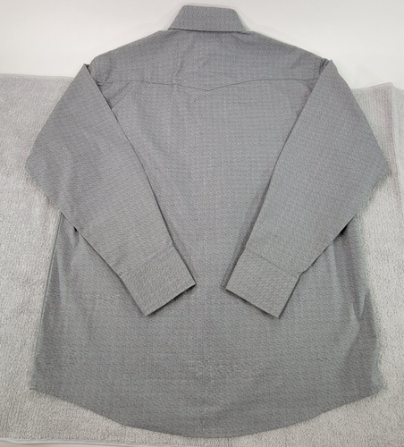 George Strait Mens Shirt Size Large Gray Western Style Pearl Snap Logo L/S - Picture 4 of 10