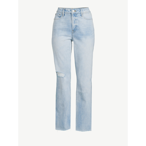 Pantalones de mezclilla rectos para mujer súper altos de montaje gratuito NUEVOS - Imagen 6 de 11
