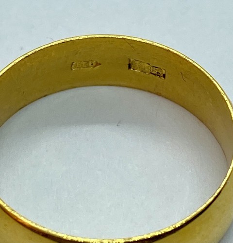 Vintage 24k Solid Yellow Gold Cigar Band Wedding Ring Sz 10 - Picture 8 of 8