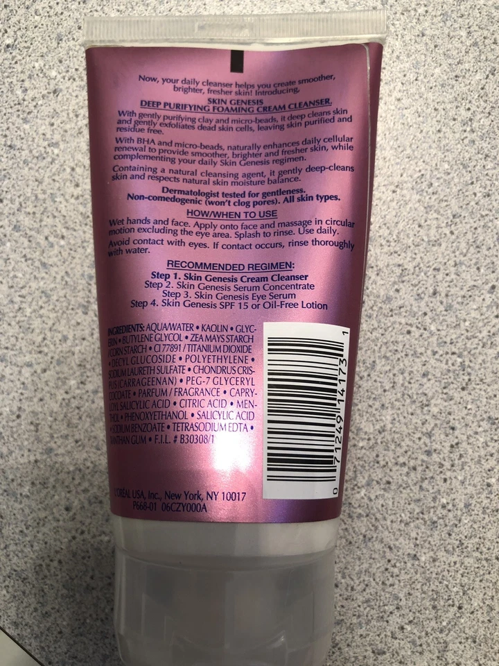 Loreal Skin Genesis Deep Purifying Foaming Cream Cleanser Micro-Beads 5 OZ NEW - Image 2 of 2