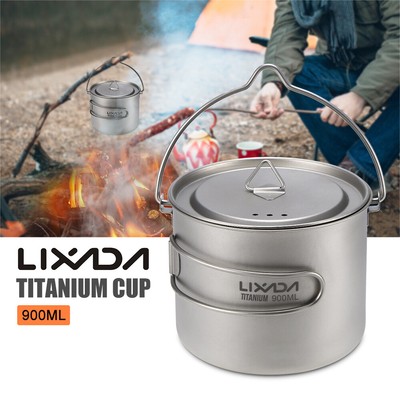 Titanium Cup Lixada Ultralight Titanium Camping Pot Pan Cook Set