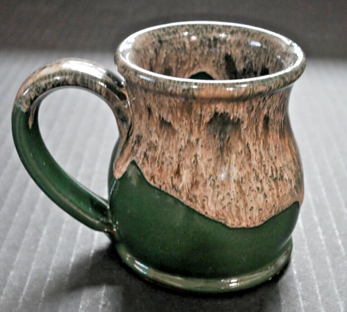 Deneen Pottery Squam Lake Inn Holderness N.H. Mug dark green 10 oz. USA - Picture 2 of 3