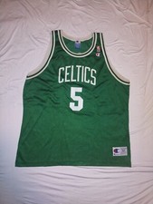 Vintage 90's Boston Celtics Ron Mercer #5 Green Champion Jersey Size 52