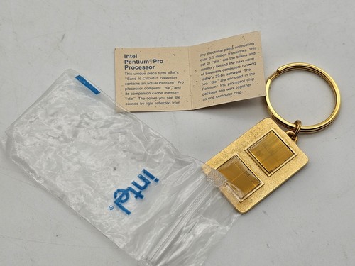 Intel Inside Pentium Pro Processor Keychain Real Actual Original CPU Chip 1990s - Picture 7 of 18