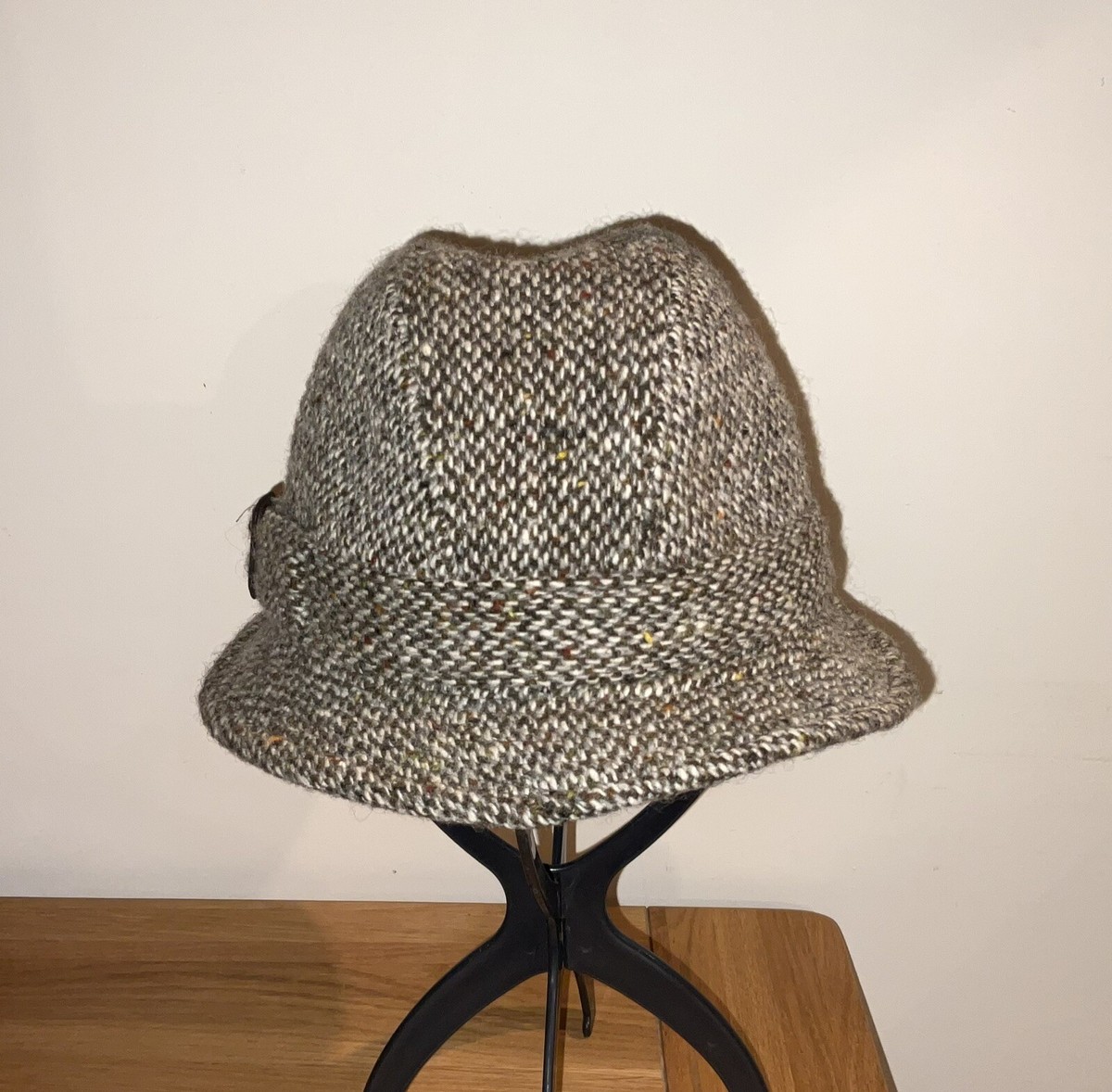 Vintage Linney Donegal Handwoven Tweed Wool Trilby Hat Small VGC