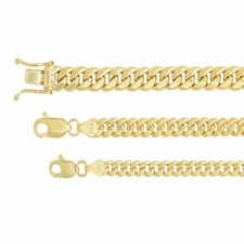 14k Yellow Gold 3.75mm-5.3mm Miami Cuban Link Necklace Bracelet Sz 8"-9" Hollow