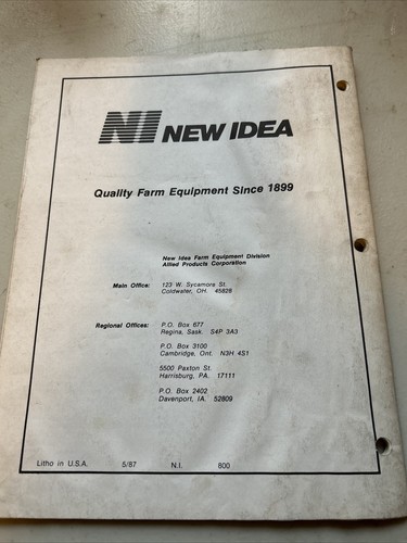 New Idea 802C Uni-Power Unit Operators Manual. 6 Cylinder Turbo Diesel - Picture 2 of 4