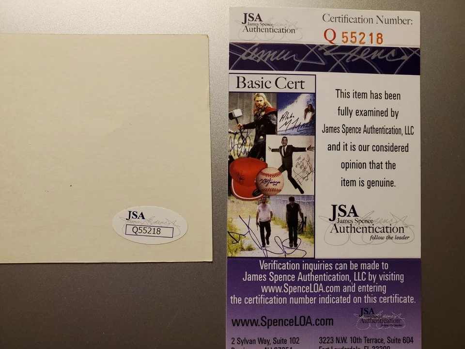 JOHNNY UNITAS AUTO Signed INDEX CARD BALTIMORE COLTS JSA Authenticated HOF - Image 3 of 4